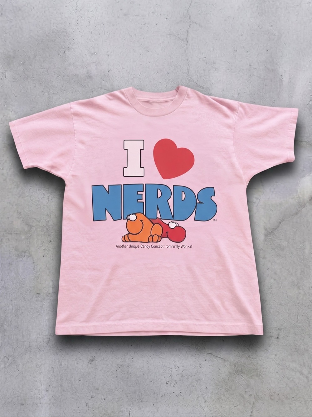I Heart Nerds Retro Graphic Tee - Gildan Light Pink T-Shirt